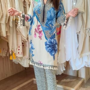 Hand Embroidery Floral Coord Set